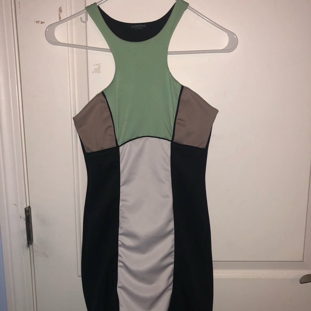 Mint Color Block Dress